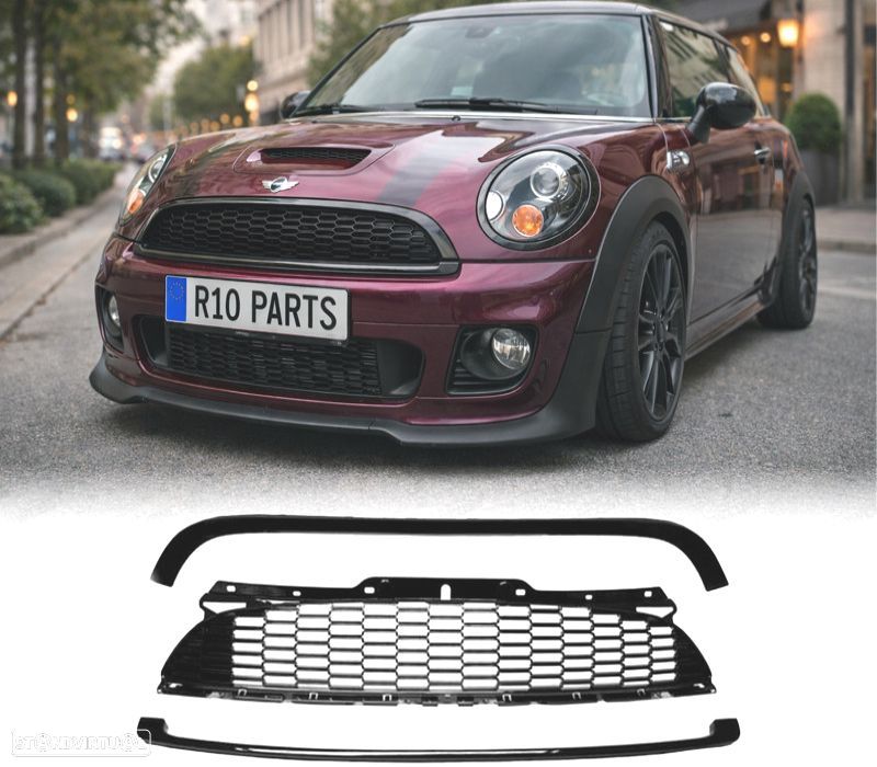 GRELHA MINI COOPER R56 57 55 S JCW 06-14 PRETO BRILHANTE - 1