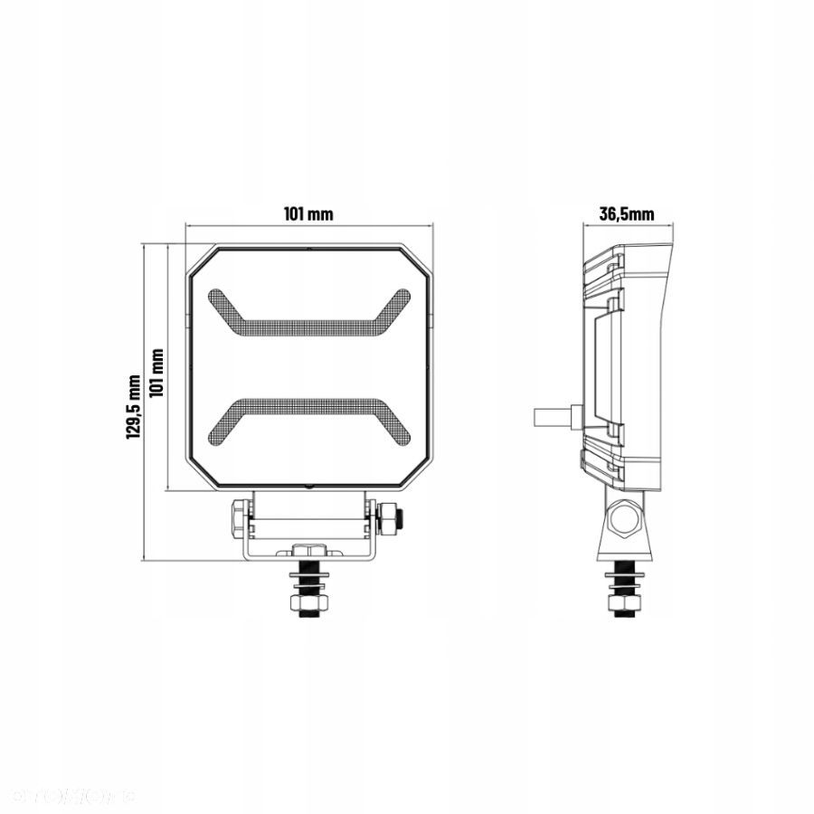 lampa robocza led 10xled + 2x pasek led biały do pojazdów i maszyn - 9