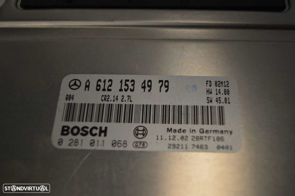 CENTRALINA BOSCH ORIGINAL A6121534979 0281011068 MERCEDES BENZ CLASS CLK C209 270CDI 170CV OM612967 - 4