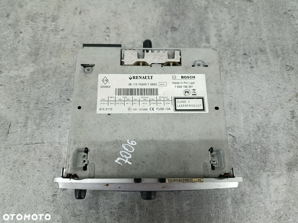 RADIO FABRYCZNE RENAULT SCENIC III 281157550R 7649168391  BOSCH - 5