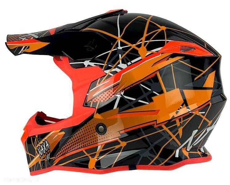 KASK MOTOCYKLOWY hulajnoga  czarno żółty fluo ,czarno pomarańczowy - 4