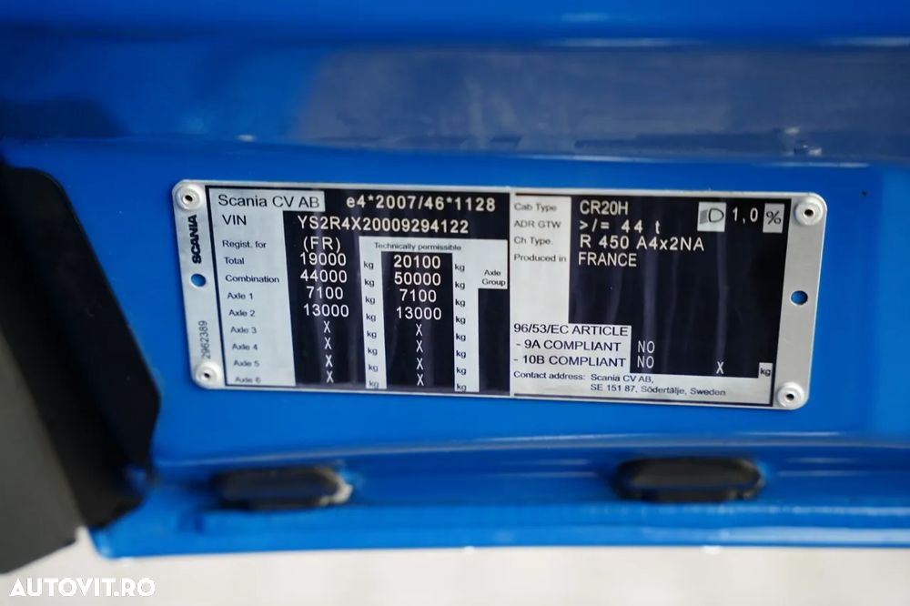 Scania R 450 / SISTEM HIDRAULIC / RETARDER / AER CONDIȚIONAT PARCARE / ADR AT / JANTE DIN ALIAJ / EURO 6 - 37