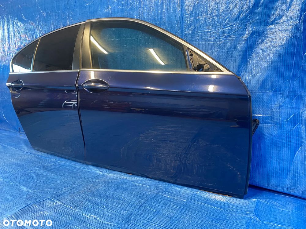 BMW F10 F11 DRZWI PRAWE PRAWY PRZÓD PRZEDNIE TYŁ TYLNE NIEBIESKIE A76 TIEFSEEBLAU  KOMPLETNE LAKIER ORYGINAŁ - 11