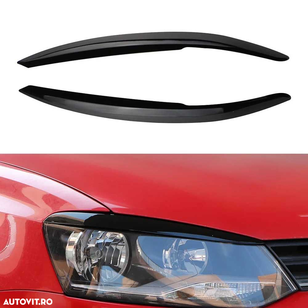 Set Pleoape Faruri Far VW Volkswagen Polo MK5 6R 6C 2011 - 2015, Negru - 5