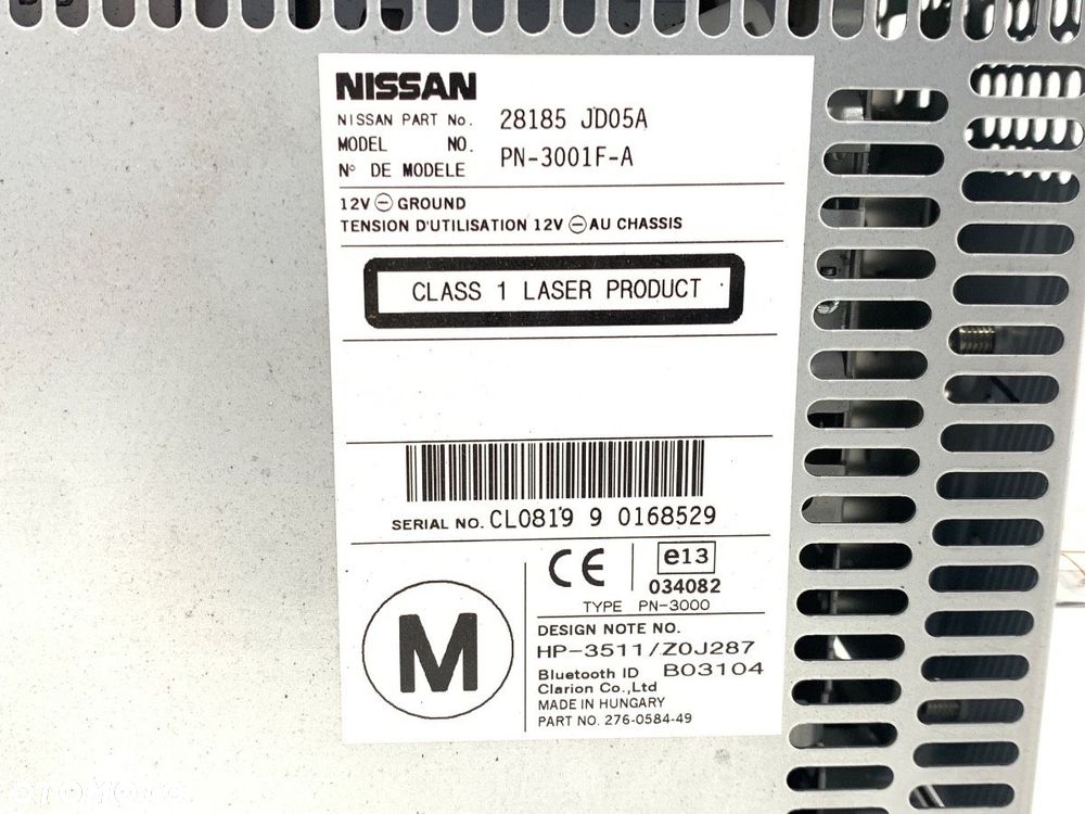 RADIO  NISSAN QASHQAI / QASHQAI +2 I (J10, NJ10, JJ10E) 2006 - 2014 1.6 84 kW [114 KM] benzyna 2007 - 5