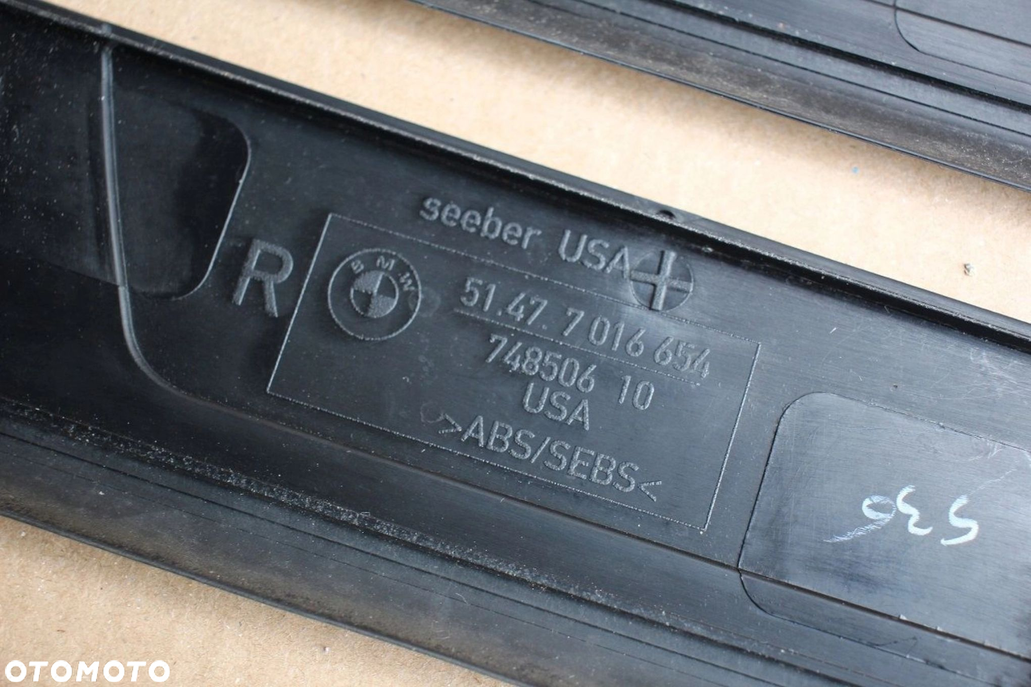 Listwy na progi progowe BMW e85 z4 oryginalne 7016653 7016654 czarne - 7