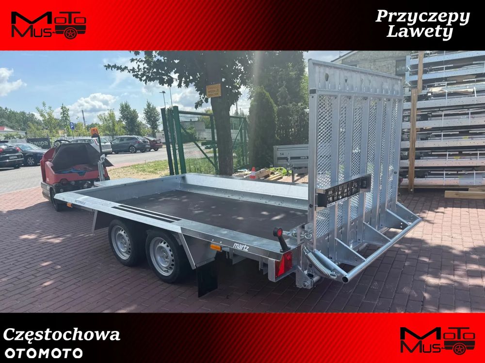 Martz Przyczepa do przewozu sprzętu budowlanego Martz Bau 3 350/2 350x160 2700kg 2 osie pod koparke koparka walec MOTOMUS od ręki - 1
