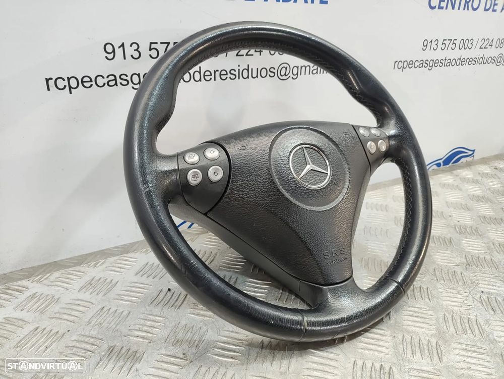 Volante Completo em Pele Multifunções Mercedes Benz SLK R171 A1714600403 - 4