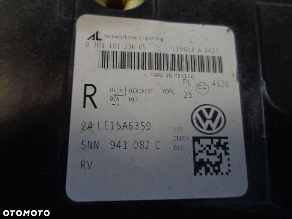 VW TIGUAN 5NA LAMPA PRAWA PRZÓD EUROPA 5NN941081C - 3