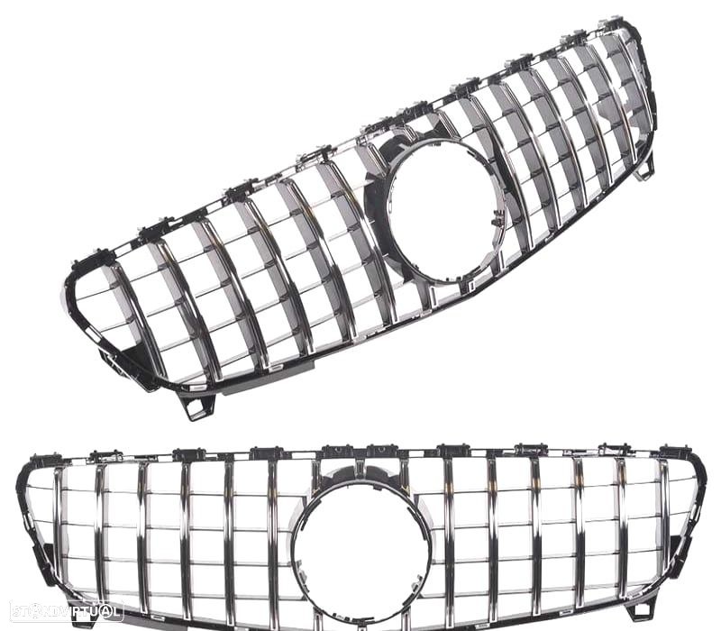 GRELHA FRONTAL MERCEDES CLASE A W176 LOOK AMG GT PRETO CROMADO 16-18 - 3