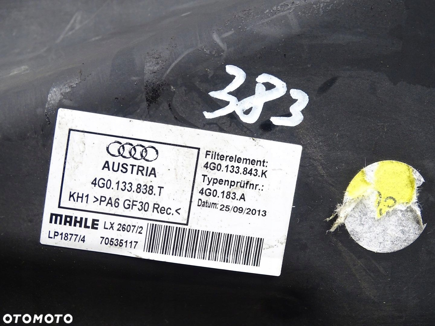 OBUDOWA FILTRA POWIETRZA AUDI A6 C7 4G 2.0 TDI 4G0133838T - 4