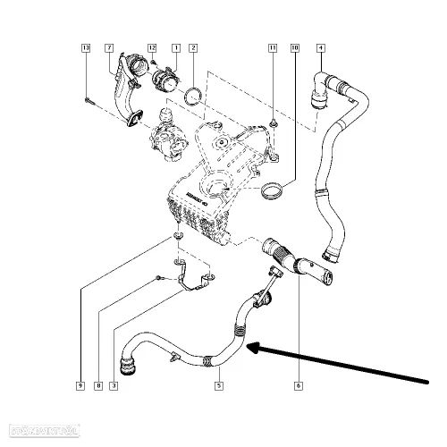 Tubo Intercooler Novo Dacia Logan Sandero 1.5 Dci 144605567R - 4