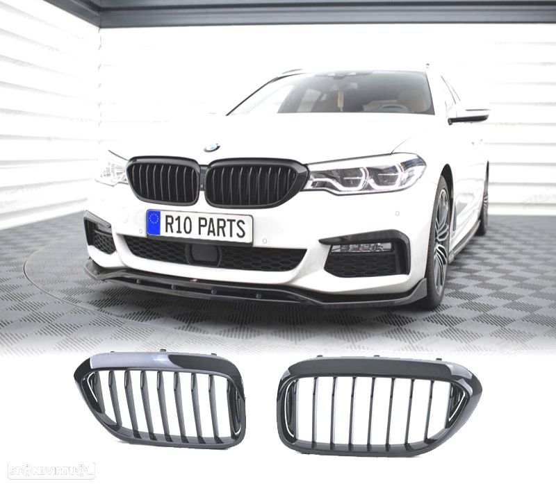 GRELHAS FRONTAIS BMW G30 G31 17-19 LOOK M PERFORMANCE PRETO BRILHANTE - 1