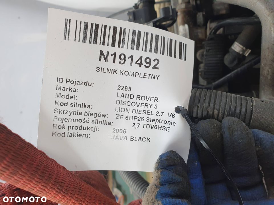 SILNIK KOMPLETNY LAND ROVER DISCOVERY 3 2.7 276DT - 6