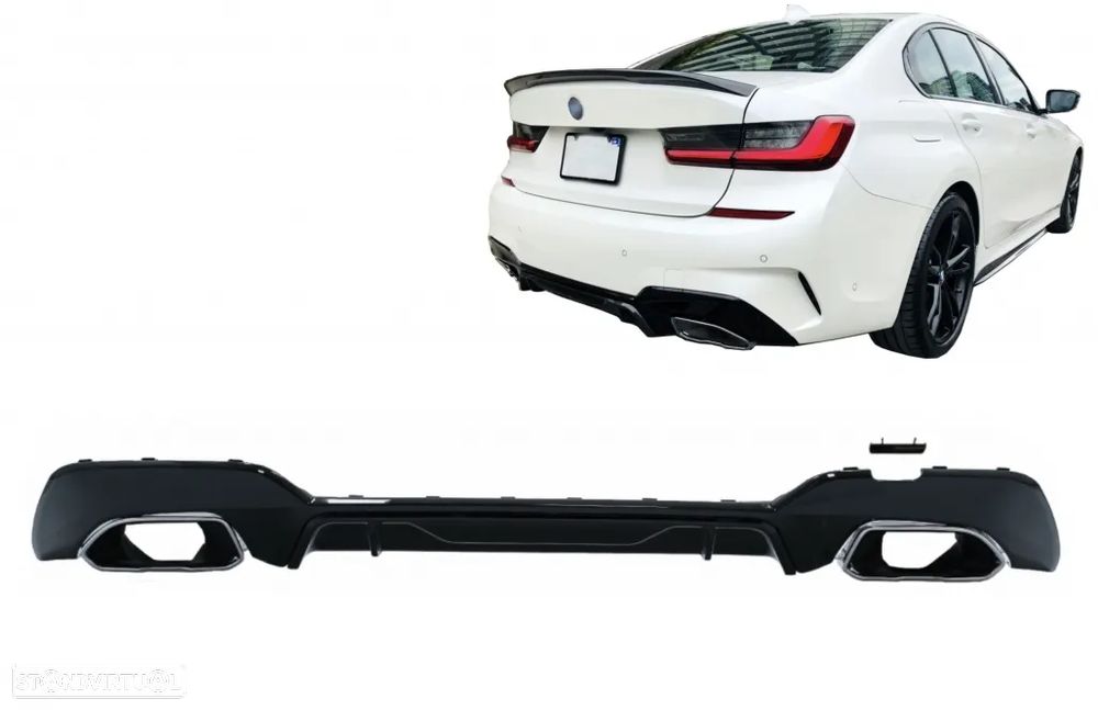 Difusor com Ponteiras Bmw Série 3 G20 G28 G21 (2018 a 2022) Look M340i M - 17