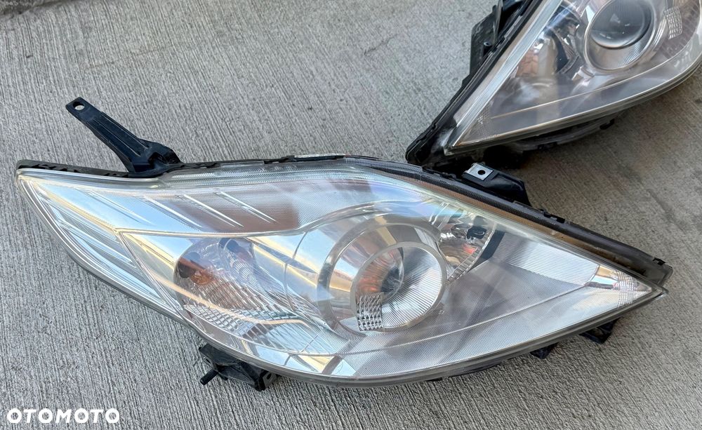 Mazda 5 CR 2005/2007r Lampa reflektor przedni zwykły Europejski lewy lub prawy spryskiwacz lewy lampy xenon kompletny halogeny zbiornik spryskiwaczy xenon zwykły lampa osłoną pod silnik zbiornik grill maska chłodnice belka lusterka i dużo innych części - 7