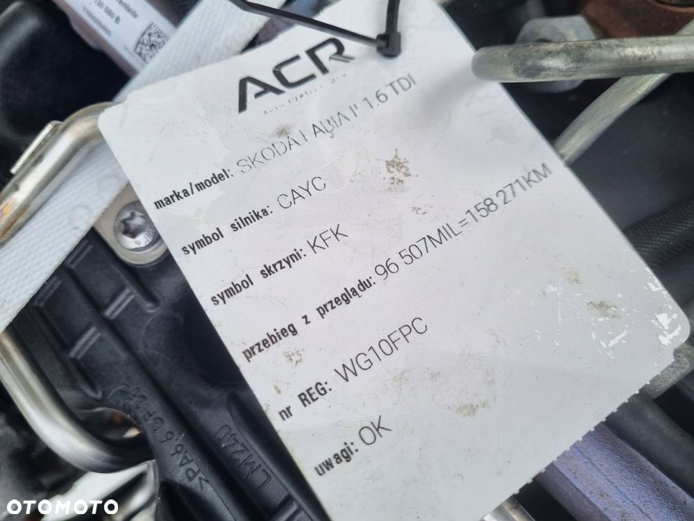 SILNIK KOMPLET Audi A1 1.6 TDI 105KM udokumentowane 158tyś CAY CAYC - 8