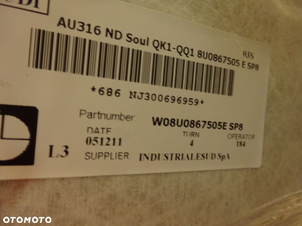 8U0867505E podsufitka s line soul audi Q3 8U0 czesci - 2