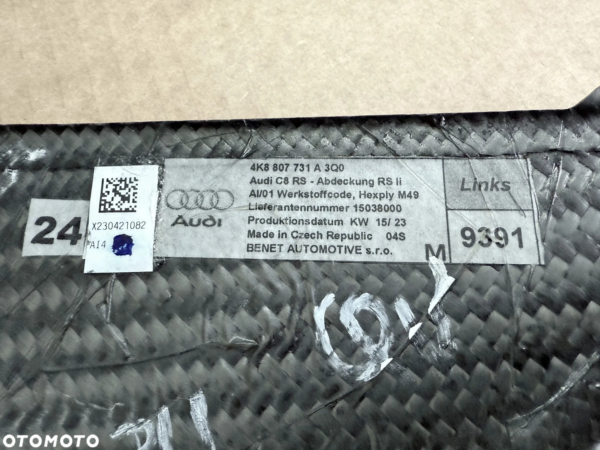 Listwa zderzaka Spojler Audi RS7 RS6 4K8 4K9 C8 4K - tylna LEWA CARBON - 10