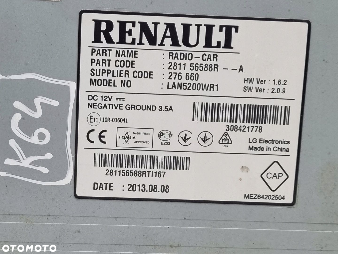 Dacia Duster Sandero RADIO CD NAWIGACJA Ekran wyświetlacz 281156588R - 2