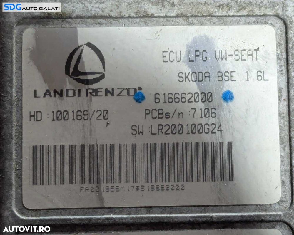 Unitate Modul Calculator Gaz GPL Multimarca LANDI RENZO Fiat Skoda Seat Opel Dacia Ford BMW Audi Volkswagen Mercedes Nissan Renault 1.6 Benzina BSE 2005 - 2013 Cod 616662000 [LR3812] - 4