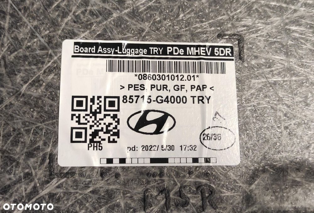 PODŁOGA PÓŁKA BAGAŻNIKA HYUNDAI I30 III HB LIFT 48V 85715-G4000 21-24 - 5