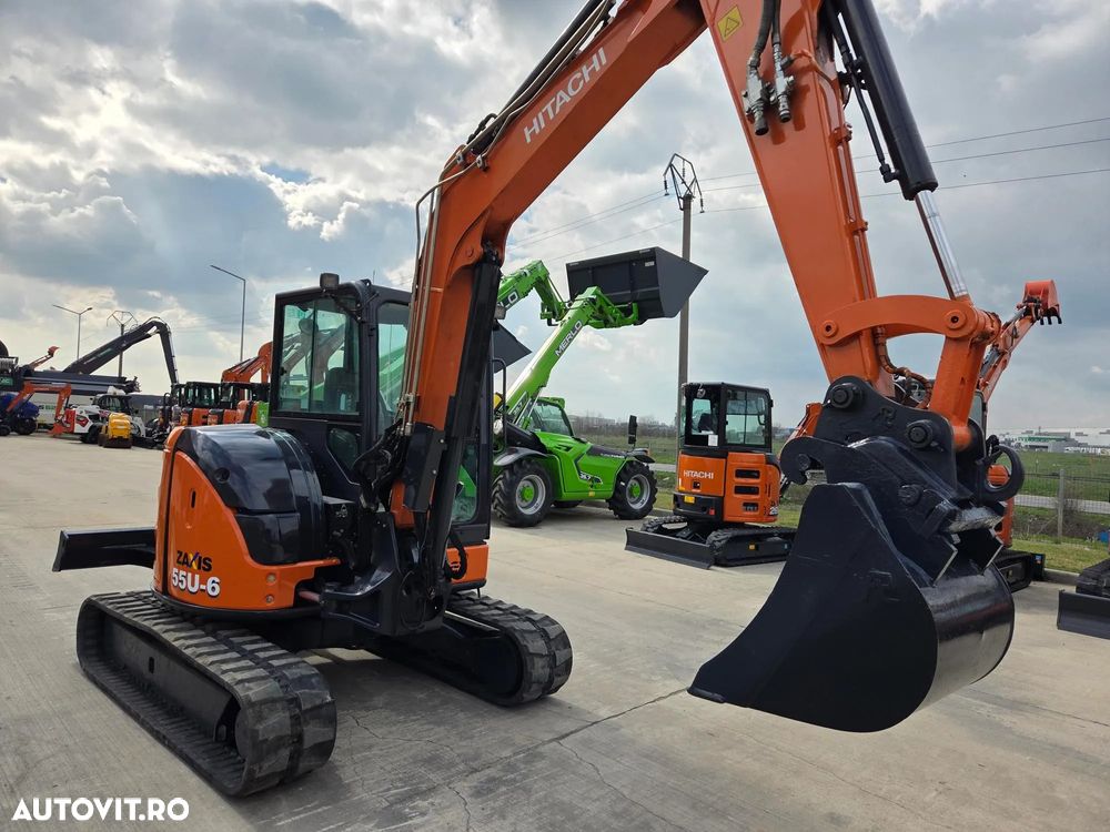 Hitachi ZX55, 5t, 2020, 2.189h, CUPLA RAPIDA HIDRAULICA+3 CUPE, senile cauciuc NOI, inst picon pe brate, inst rotire pe brate, LAMA NIVELARE, ad sapare 5m, latime 2m, ridica 3,2t, Aer cond, posibilitate leasing, STARE FOARTE BUNA-PROMOTIE 41.900 EUR+Tva - 8