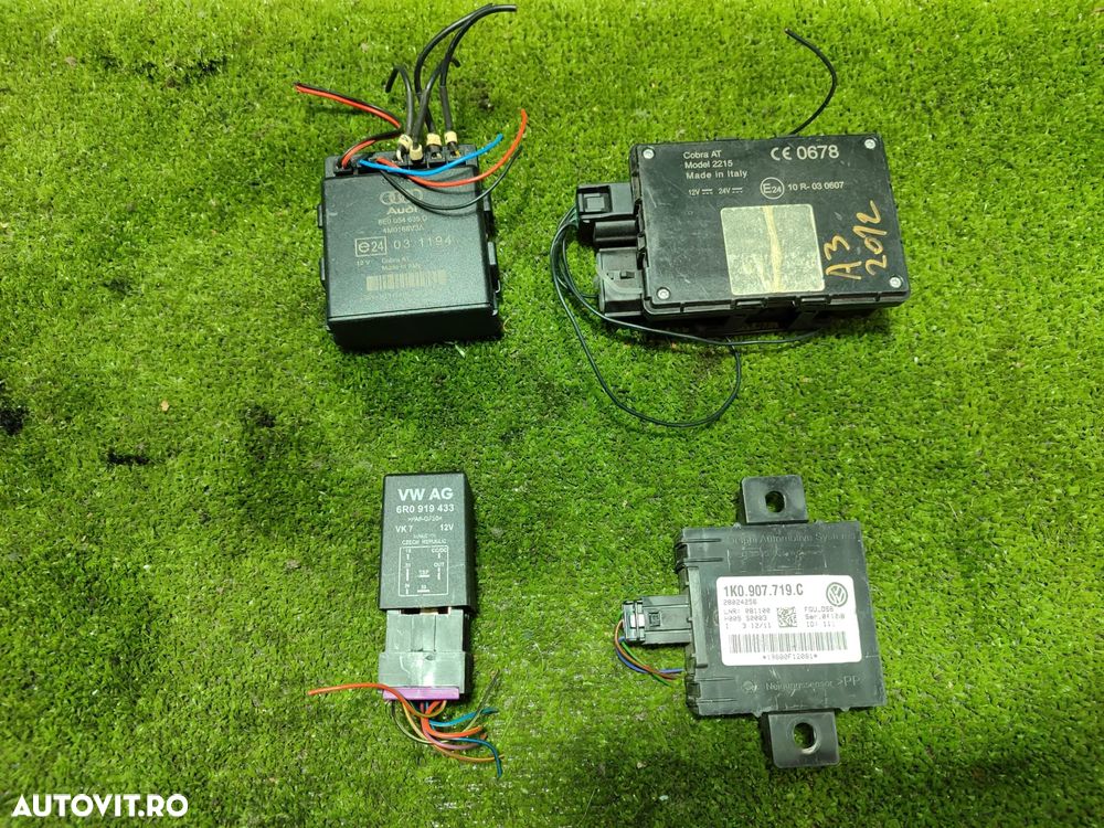 RELEU STABILIZATOR TENSIUNE + MODUL ALARMA + MODUL CONTROL ALARMA + MODUL SENZORI PARCARE AUDI A3 2.0 DIESEL 2012 / 2012-2020 / AUDI A1 1.4 BENZINA 2012 / 2010-2018 / AUDI A4 B8 S LINE 2.0 DIESEL 2010 BERLINA / 2009-2016 / COD OEM 6R0919433 / 1K0907719C / 10R030607 / 8E0054635D - 1