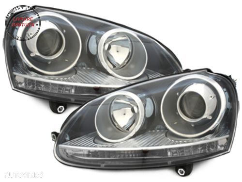 Faruri DEPO VW Golf V 5 (2003-2009) Jetta 3 (2003-2009) GTI Look Negru- livrare gratuita - 1