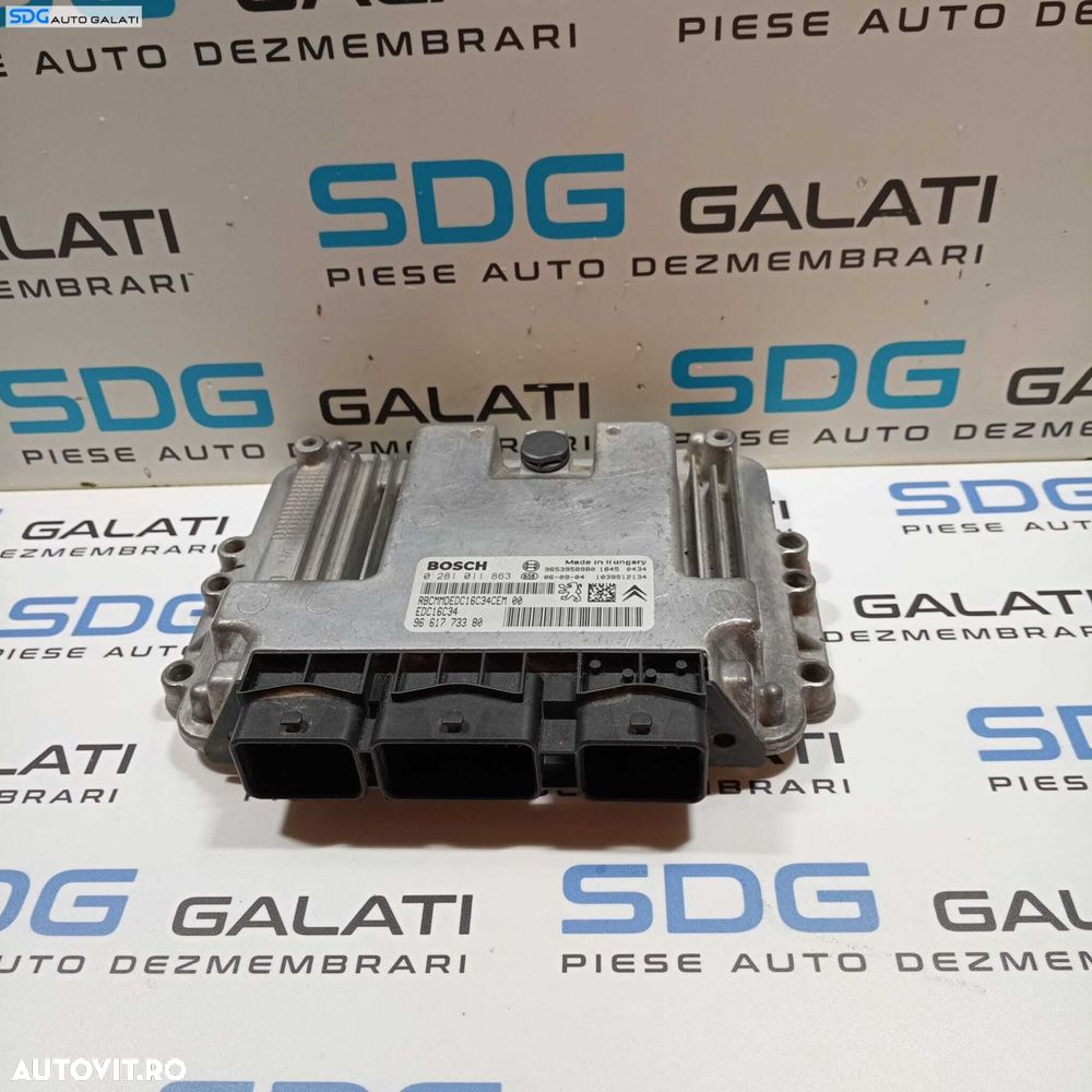 ECU Calculator Motor Peugeot 307 1.6 HDI 2001 - 2008 Cod 9661773380 0281011863 9653958980 [2646] - 1