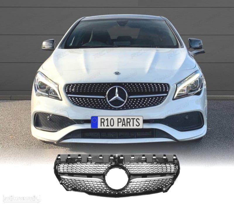 GRELHA FRONTAL MERCEDES CLASE CLA W117 13-16 LOOK DIAMOND PRETO - 1