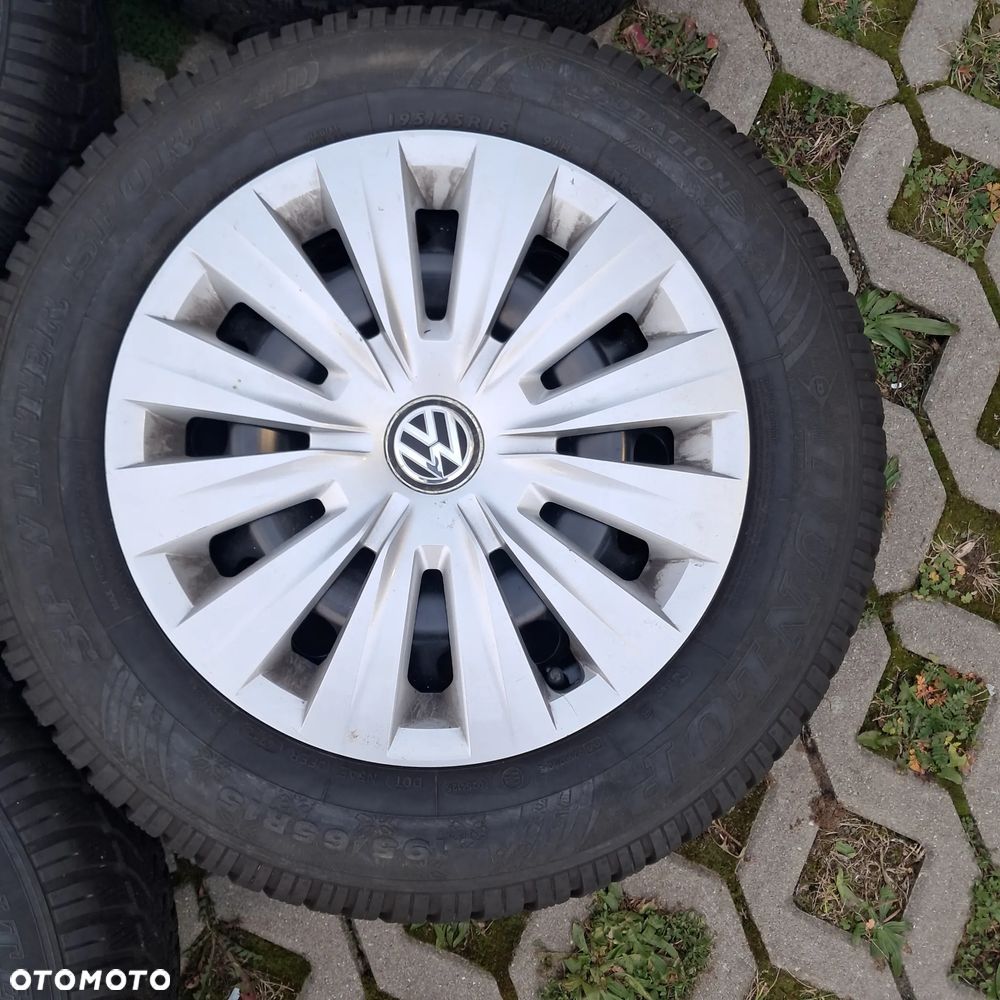 Koła zimowe opony Golf 5g VII polo caddy felgi+opony+kołpaki komplet 195/65/15 195/65R15 dunlop - 3