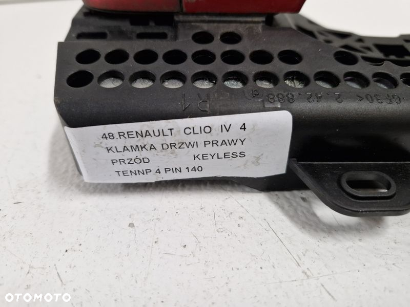 CLIO IV KLAMKA DRZWI ZEWNĘTRZNA PRAWY PRZÓD PRAWA PRZEDNIA KEYLESS TENNP 4 PIN - 9