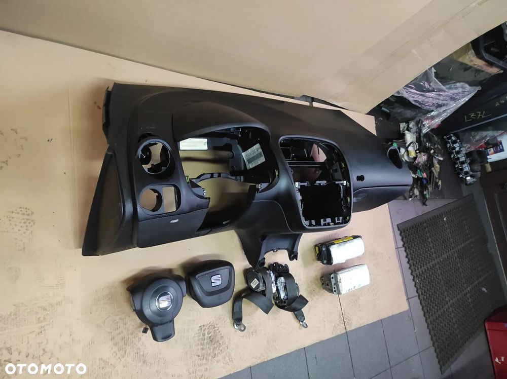 DESKA ROZDZIELCZA KONSOLA KOKPIT CZARNA SEAT ALTEA LIFT 5P0 TOLEDO 3 5P5 ALTEA XL LIFT 5P8 KOMPLET ZESTAW AIRBAG WYSYŁKA !!!! - 4