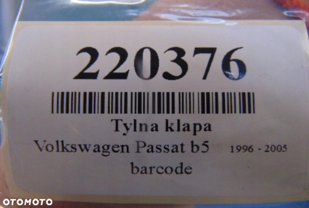 VOLKSWAGEN PASSAT B5 LIFT TYLNA KLAPA STAN WIDOCZNY NA ZDJĘCIU - 7