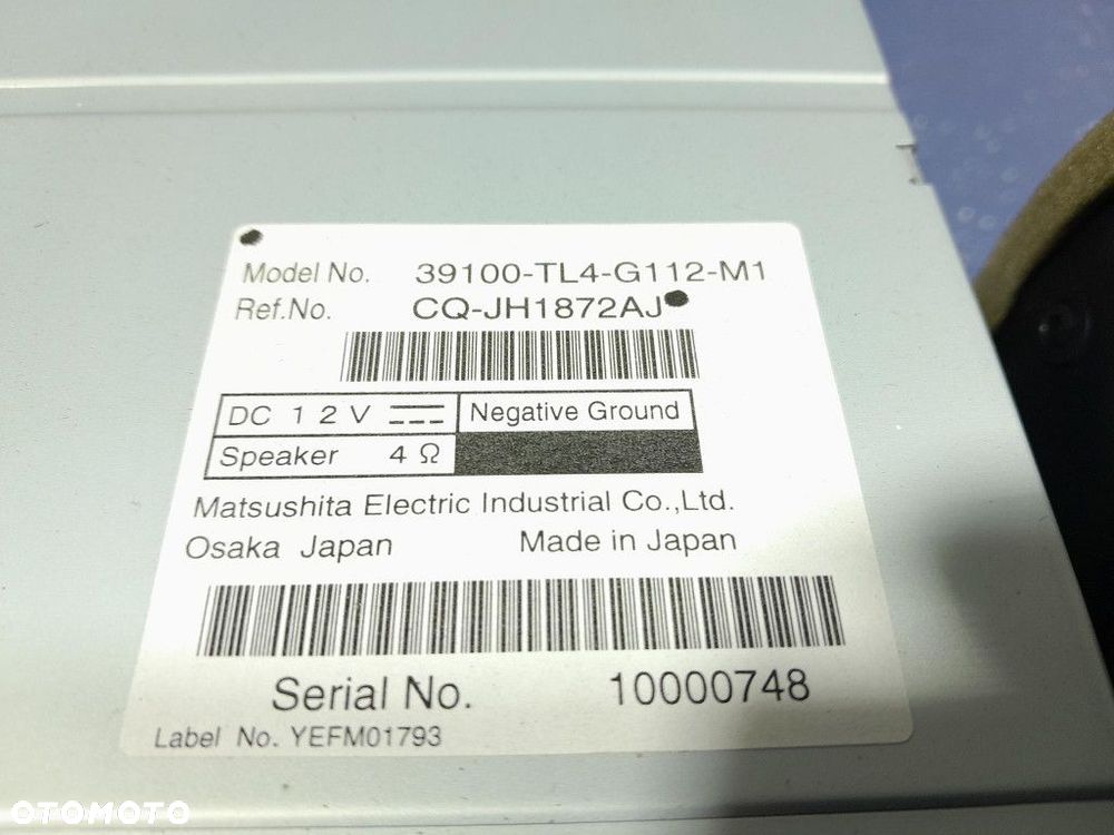 HONDA ACCORD VIII 08- RADIO CD FABRYCZNE 39100-TL4-G112-M1 - 9