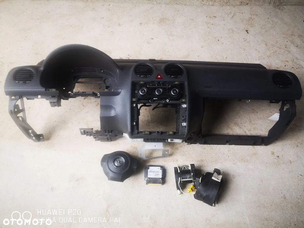 DESKA ROZDZIELCZA konsola kokpit pulpit poduszki airbag pasy KOMPLET VW CADDY 2010-2015 - 1
