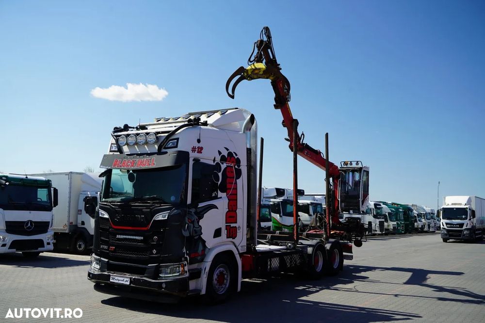 Scania R 730 XT / V8 / 6X4 / PENTRU LEMN / PENTRU COPACI / PENTRU PĂDURE / HDS LOGLIFT F96ST / CABINĂ / ANVELOPE 100% / 2020A - 5