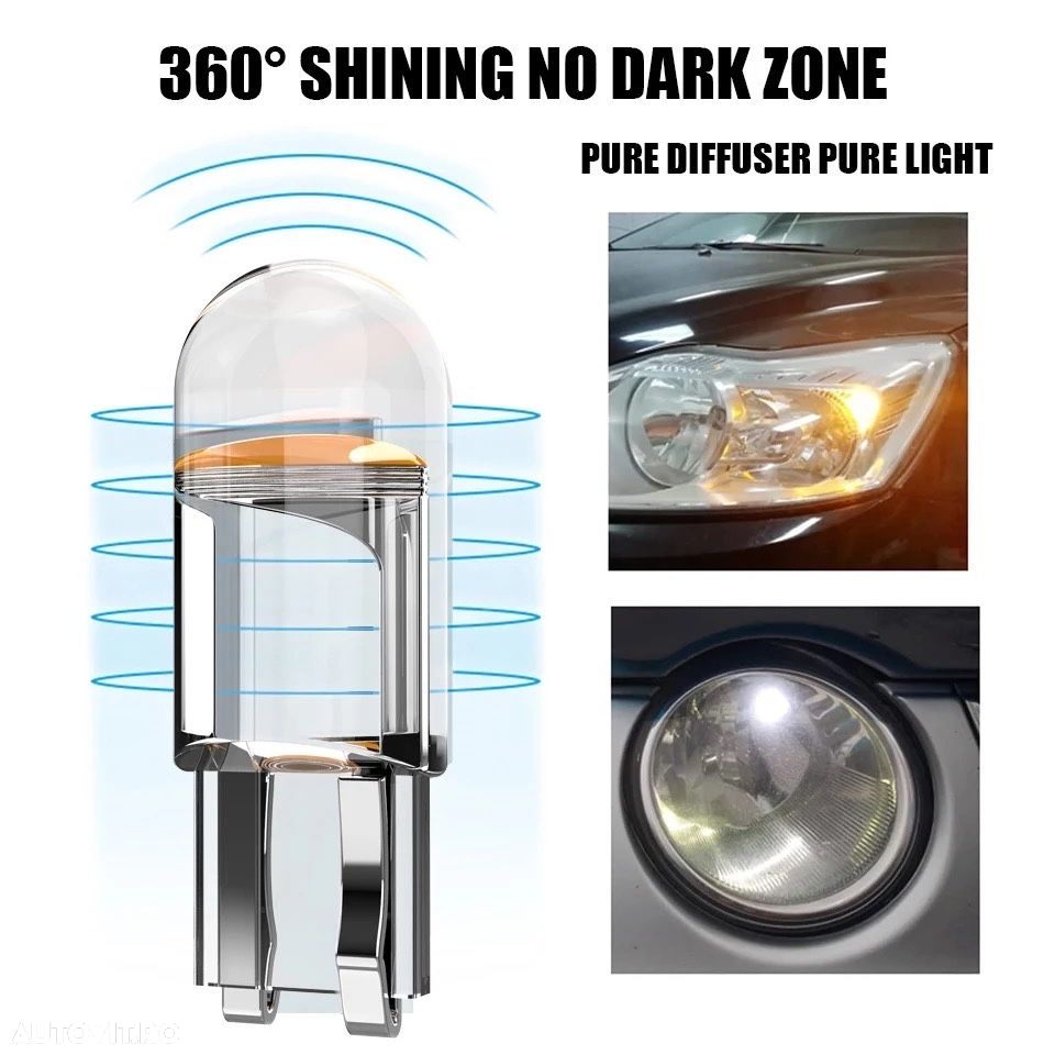 Becuri/bec LED W5W T10 168 194 192 12V alb white 6000k canbus - 2