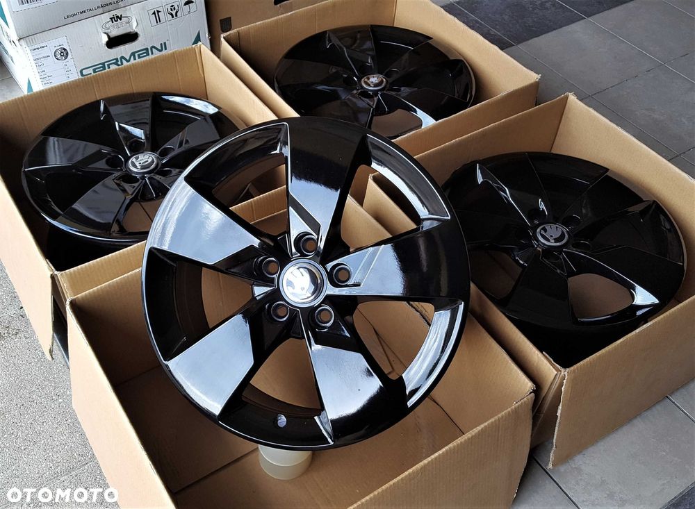 Alufelgi 17 5x112 Skoda Octavia Superb Yeti Karoq Kodiaq Czarne ! 223# - 3