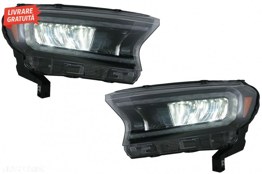 Faruri LED Light Bar Ford Ranger (2015-2020) LHD Negru cu Semnal Dinam - 5