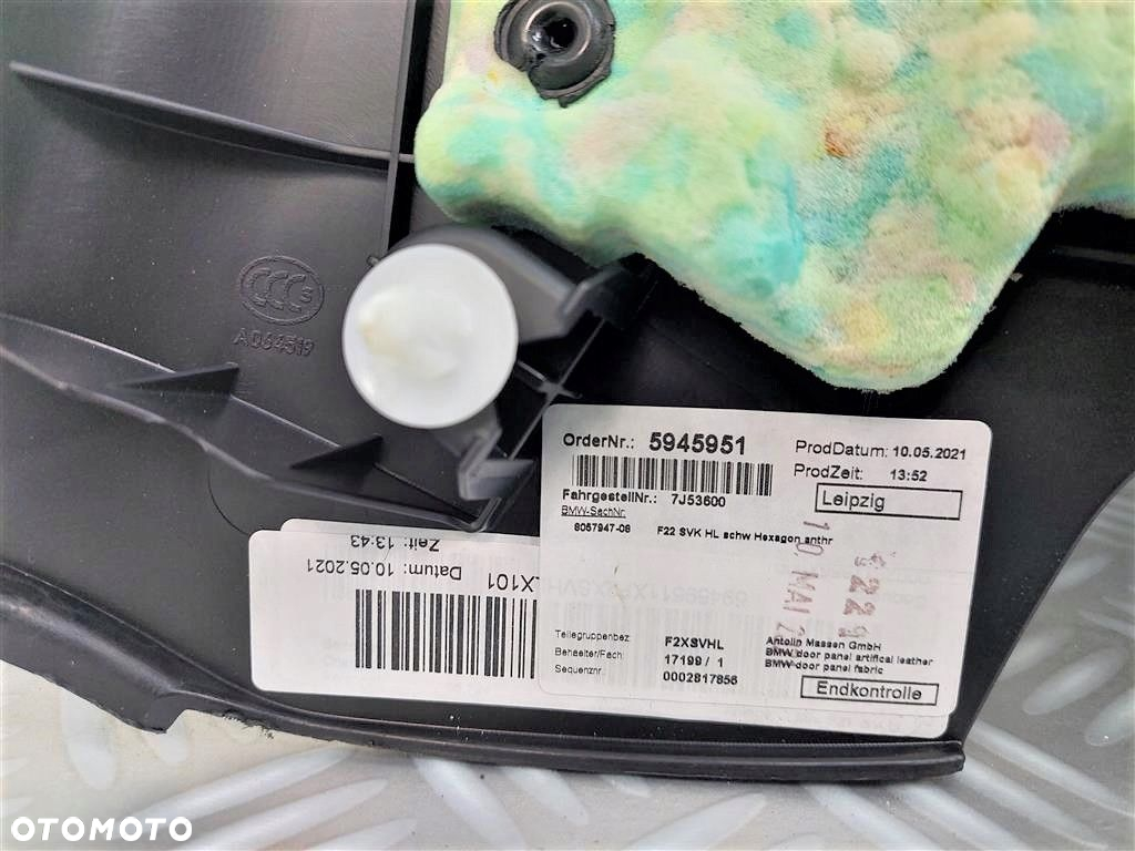 BOCZEK tapicerka tył tylna lewa BMW Seria 2 F22 5945951 - 6
