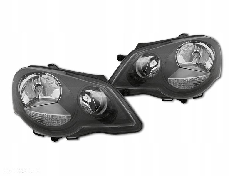 Reflektory Lampy czarne Black Tuning GTI look VW Polo IV 4 9n3 6q Lift 2005 - 1
