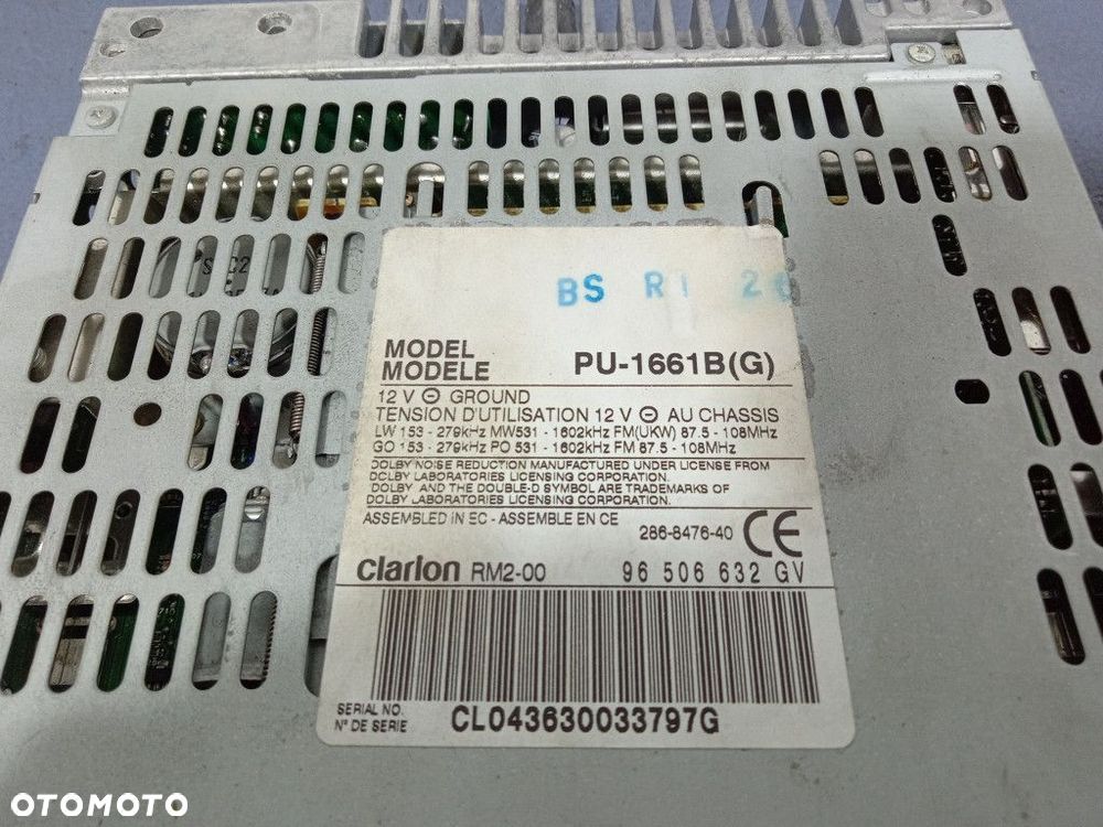 PEUGEOT 607 RADIO FABRYCZNE KASETY CLARION 96506632GV - 5