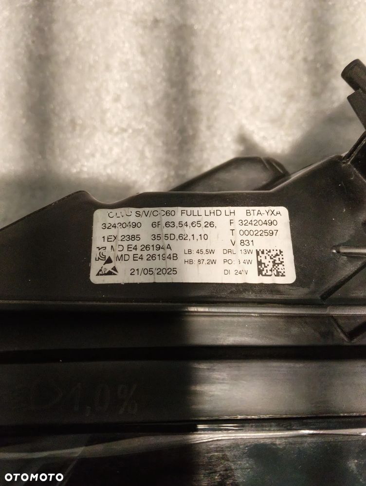 Volvo S60 V60 FULL LED PRZÓD STRONA LEWA  32420490 - 3