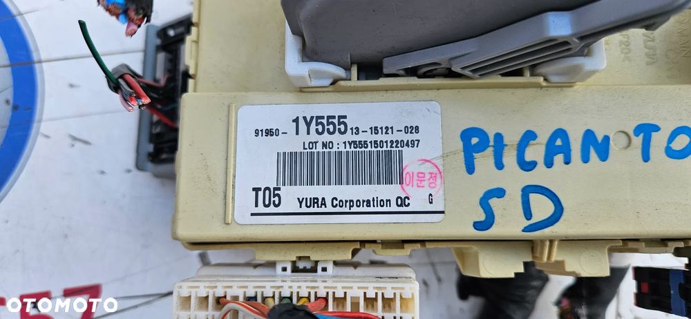Kia Picanto II 2 2011- Skrzynka bezpieczników BCM Moduł BSI z przewodami Kostki Kable  91950-1Y555 Wersja 5 drzwi Europa - 3