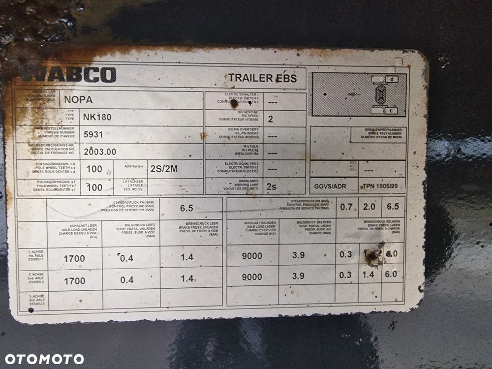 Inny NOPA Platforma Tandem DMC:18000 kg 7,85 m - 10