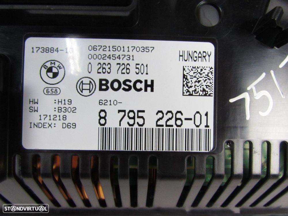 Conta-Quilómetros / Painel de Instrumentos Seminovo/ Original BMW 7 (F01, F02, F... - 5