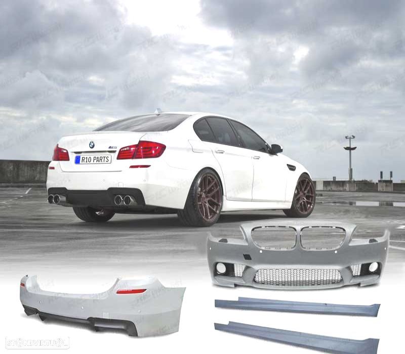 KIT CARROÇARIA BMW F10 13-17 COM PDC + LAVA-FARÓIS LOOK M5 - 1