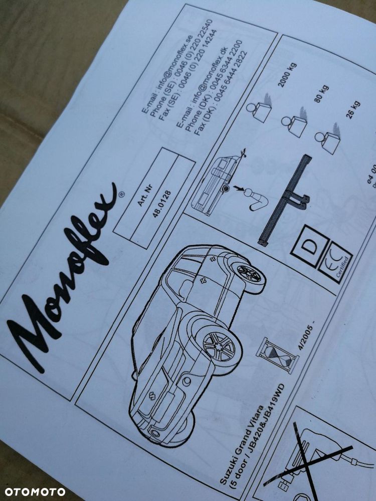 hak holowniczy kula belka wiązka 7 PIN SUZUKI GRAND VITARA II 2 2005- 5D - 9